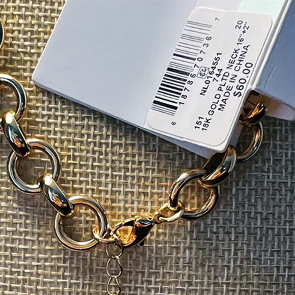 Macy’s “And Now Then” 18K Gold-Plated Chain Link Necklace - Picture 6 of 6